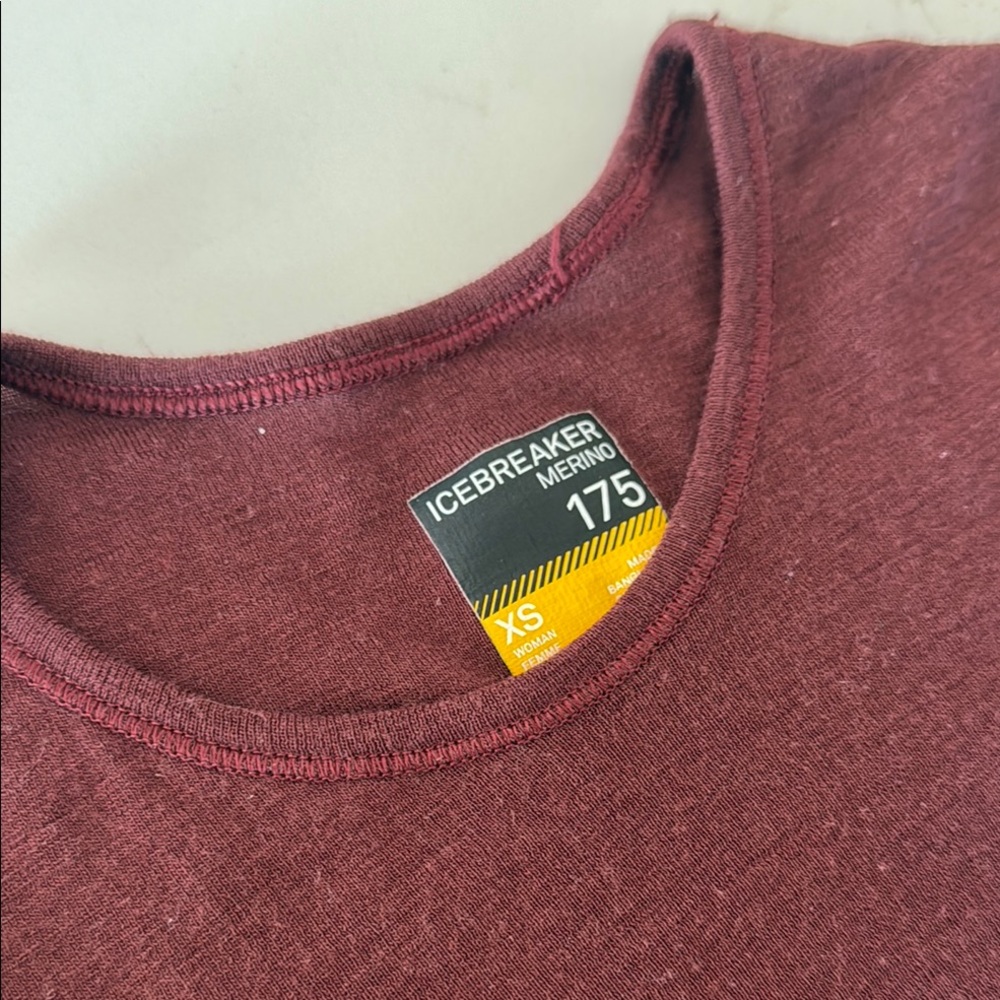 Icebreaker Merino Maroon Long Sleeve Top